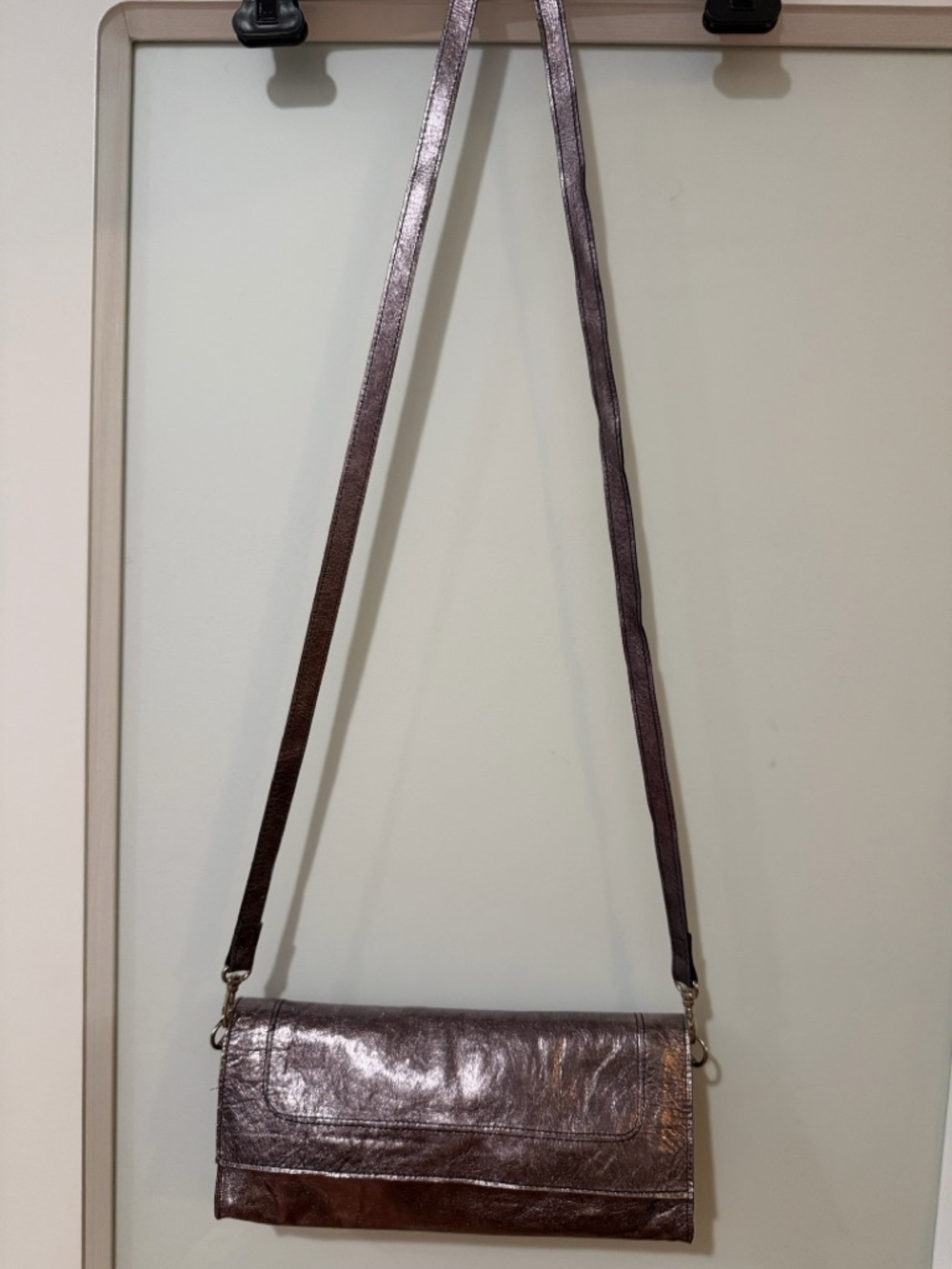 Latico Leather Crossbody Clutch in Metallic Brown